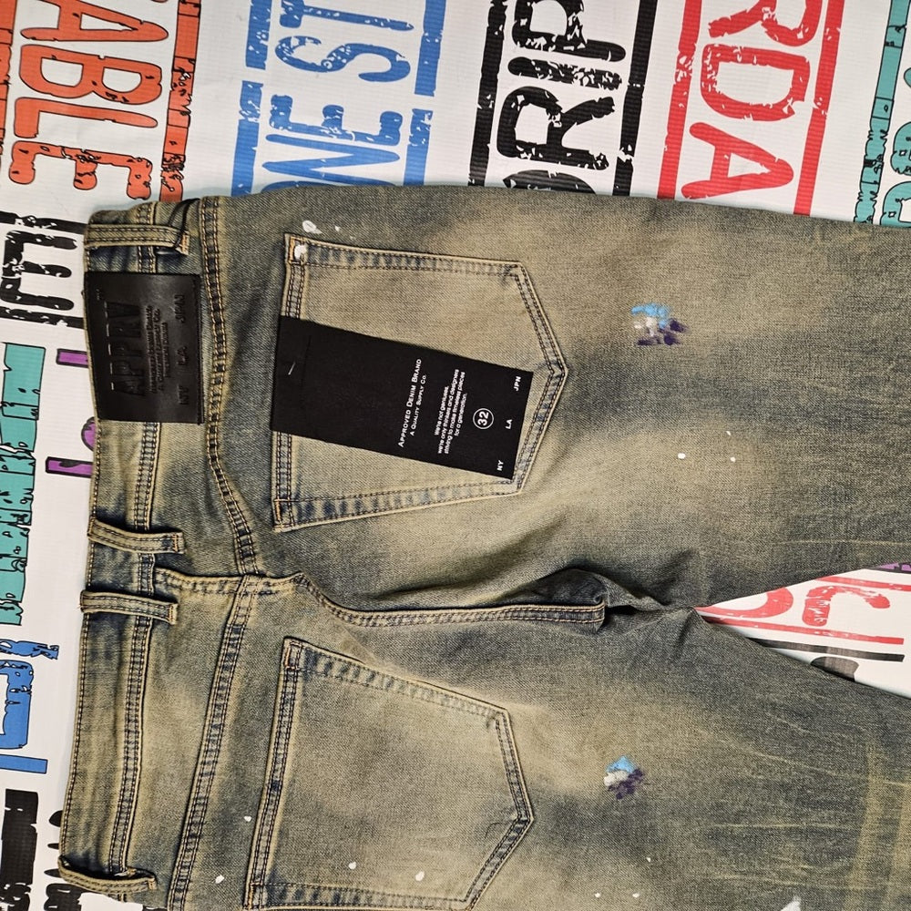 Sz Various paint splash denim jeans