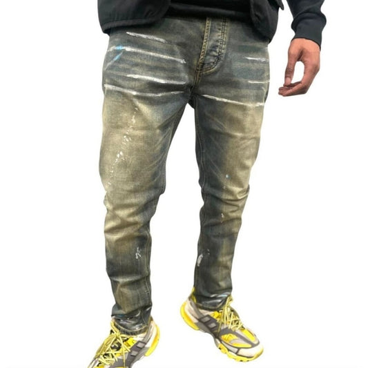 Sz Various paint splash denim jeans
