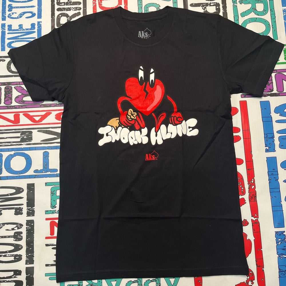 I work alone graphic tee sz various