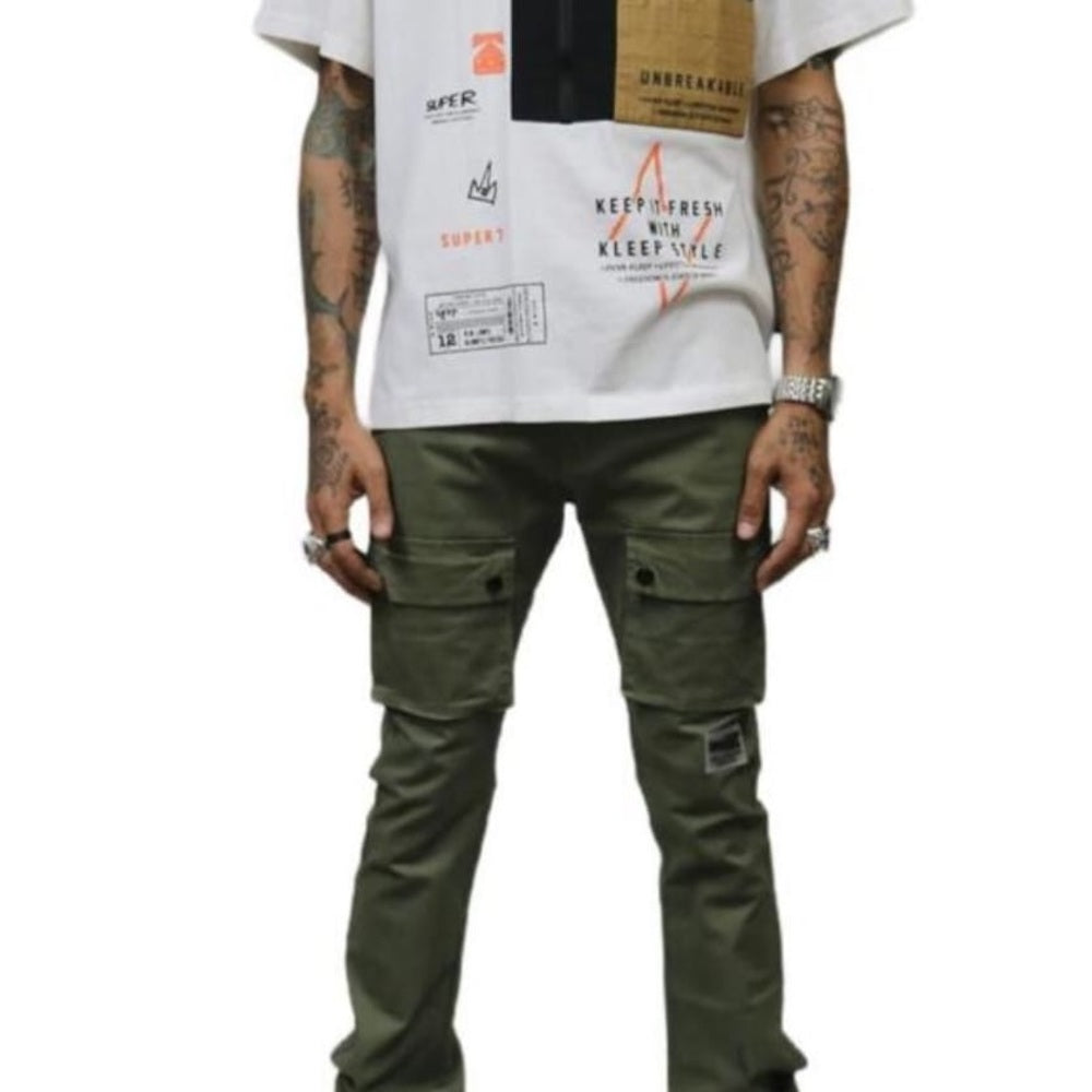 Sz Various stack cargo olive green