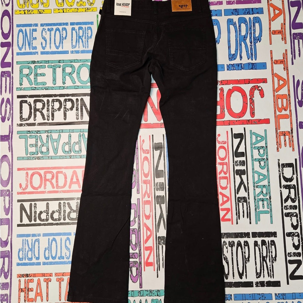 Sz Various stack cargo black pocket pants