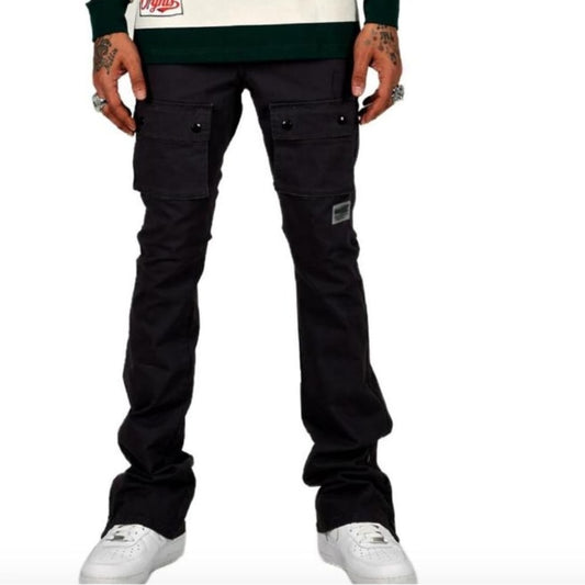 Sz Various stack cargo black pocket pants