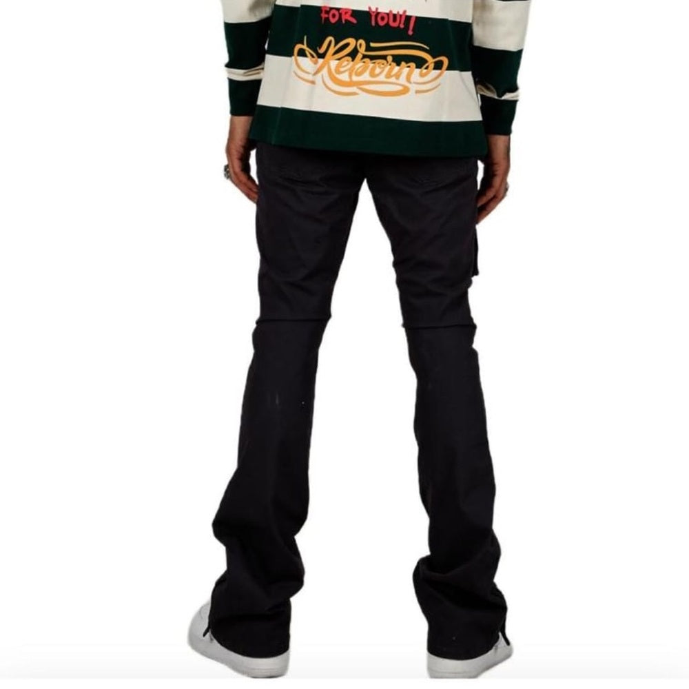 Sz Various stack cargo black pocket pants