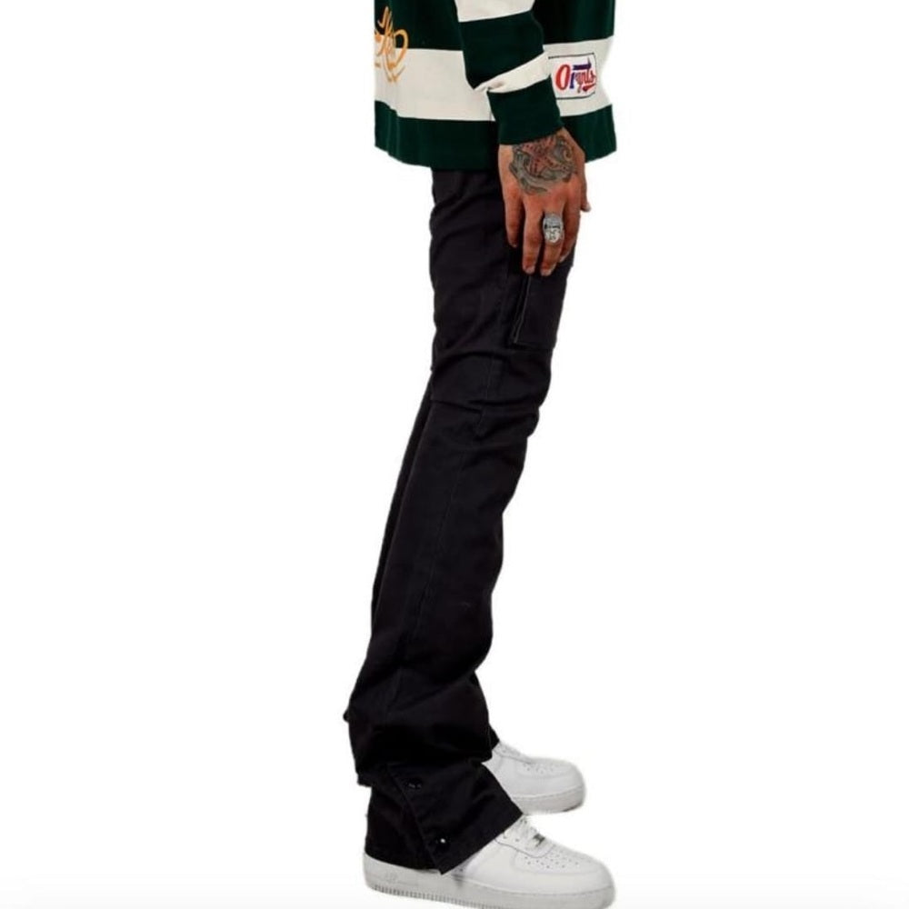 Sz Various stack cargo black pocket pants