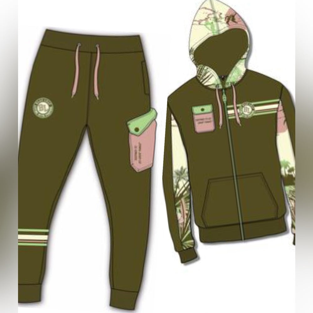 Blac leaf 2 piece tracksuit Sz various