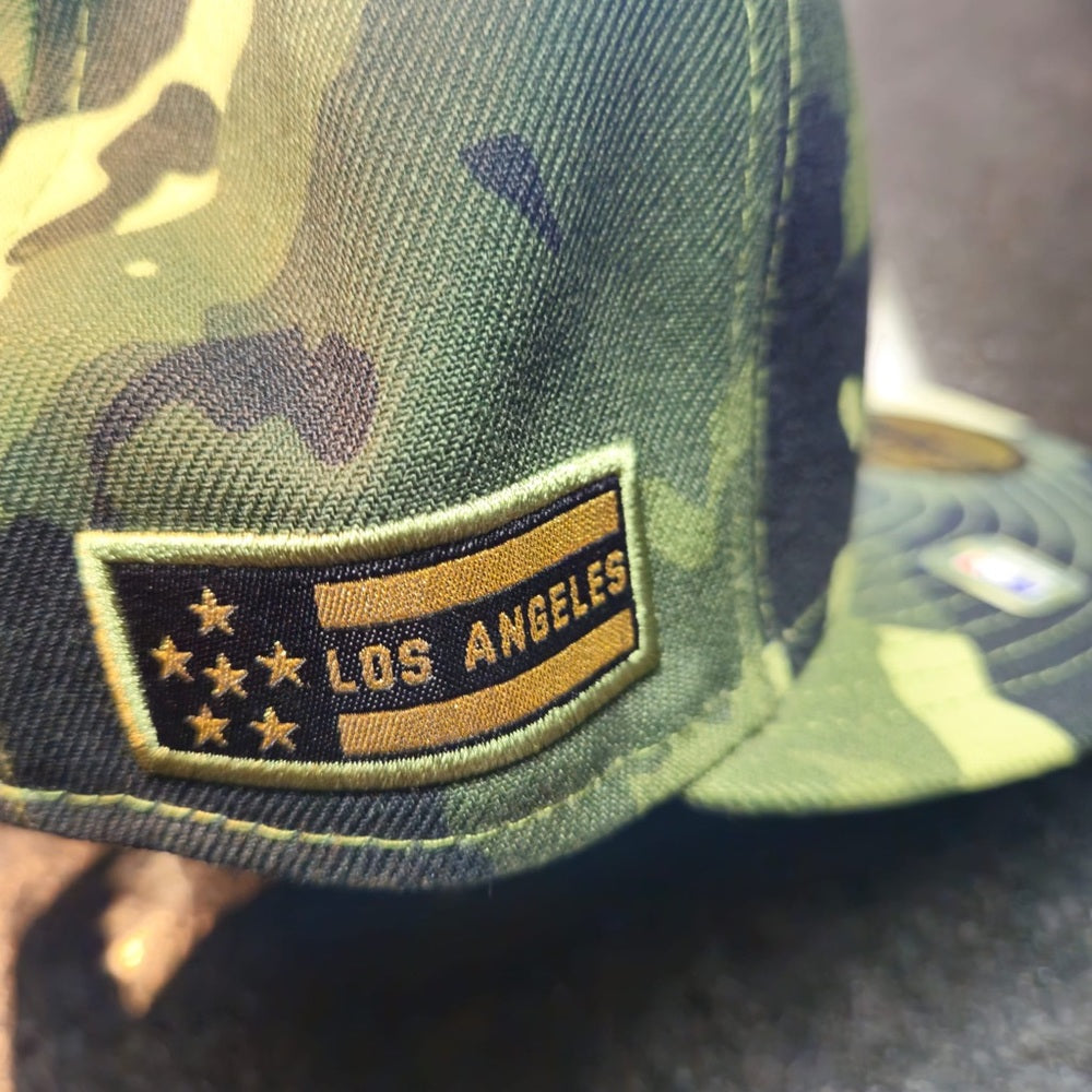 LA MLB CAMO FITTED CAP SZ 7