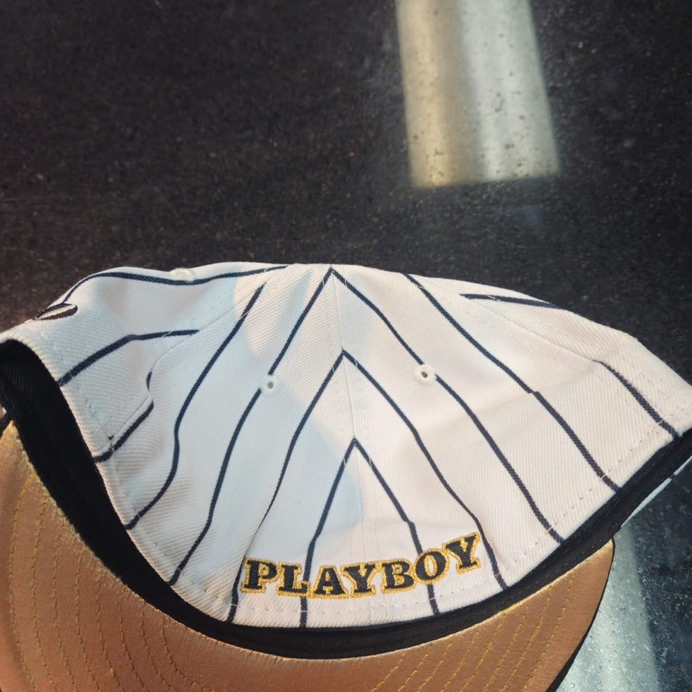 Sz 7 1/2 pin stripes bunny fitted cap