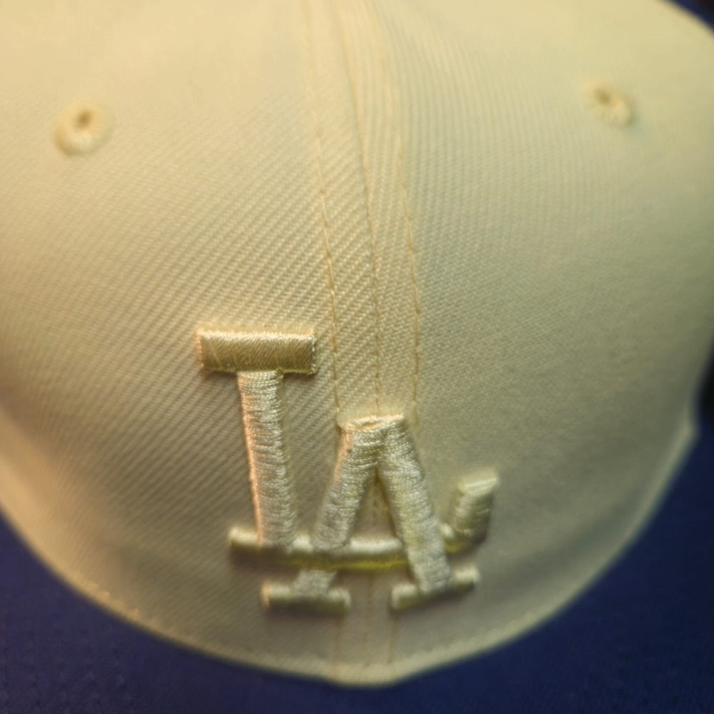 SZ 8 Los Angeles Dodgers New Era Tonal 2 Tone Blue/ Cream 59fifty Fitted Hat