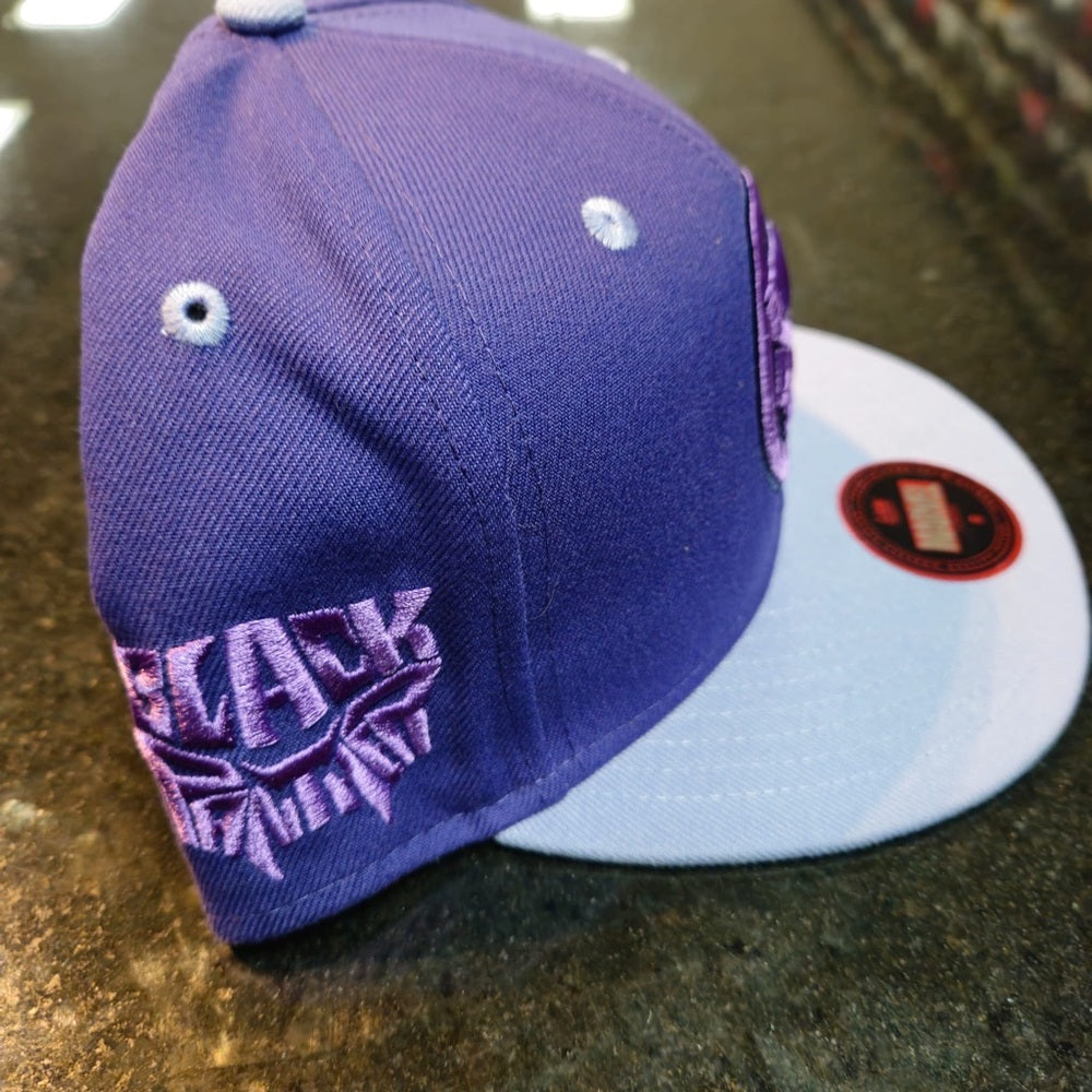 Sz 8 black panther fitted cap purple