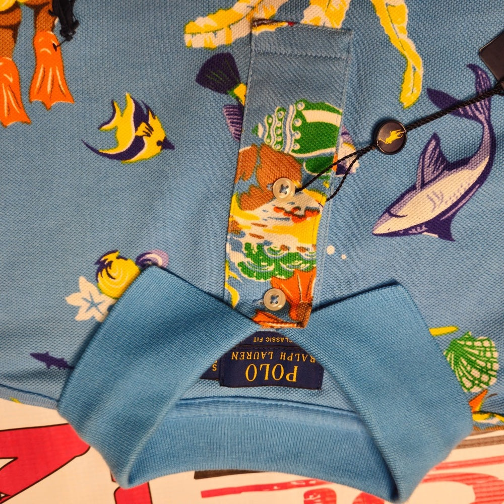 Polo Ralph Lauren Bear Cotton Mesh Short Sleeve Polo Shirt sz. Small