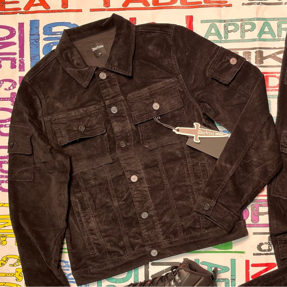 Black jean jacket collodion Sz various