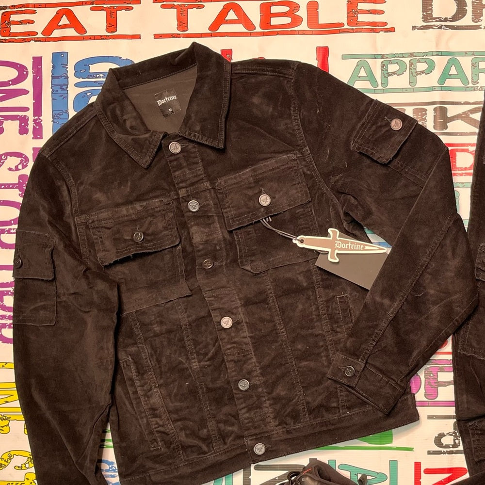 Black jean jacket collodion Sz various