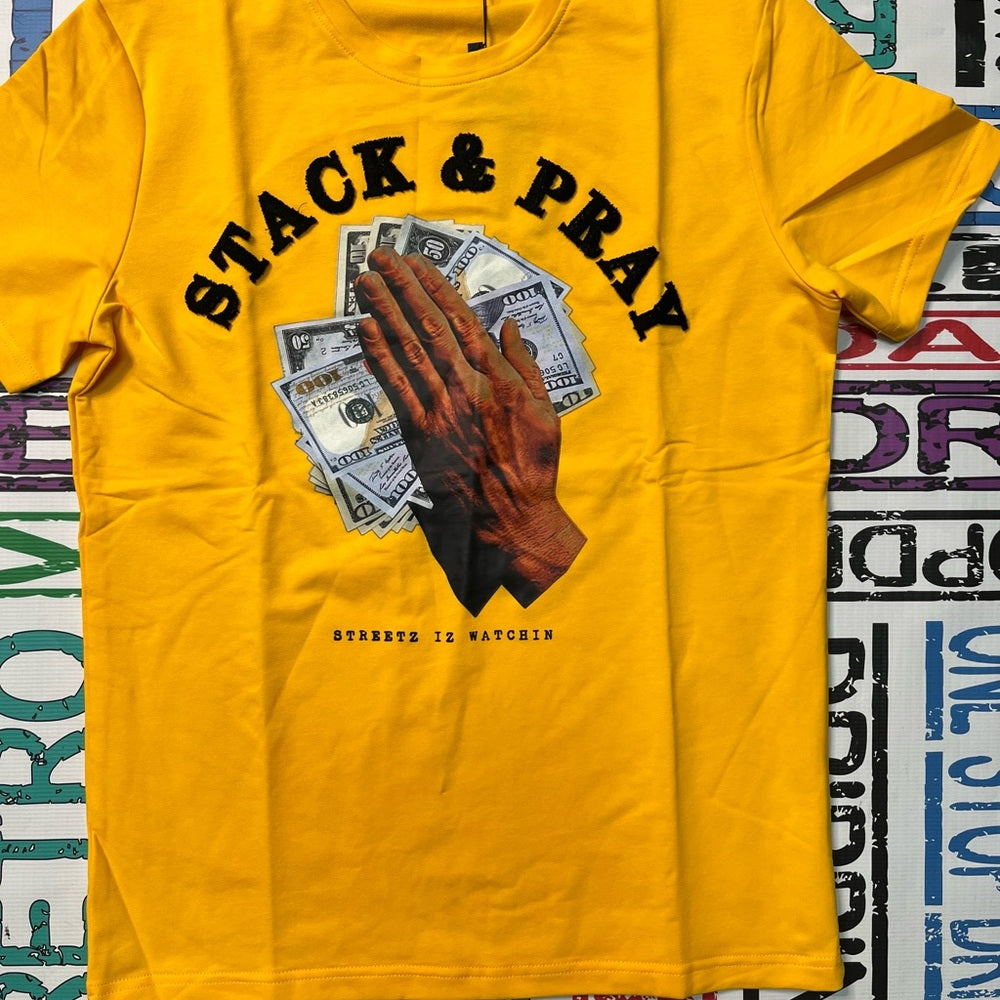 Stack & pray graphic tee sz various