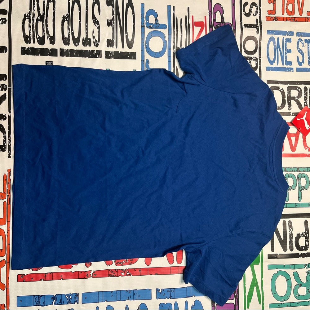 Blue puma logo tee sz medium