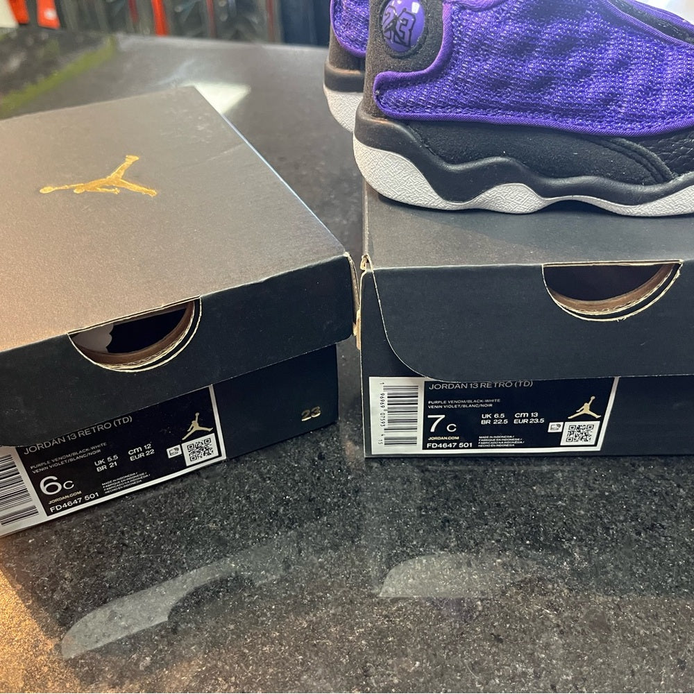 Toddler retro 13s purple n black Sz various