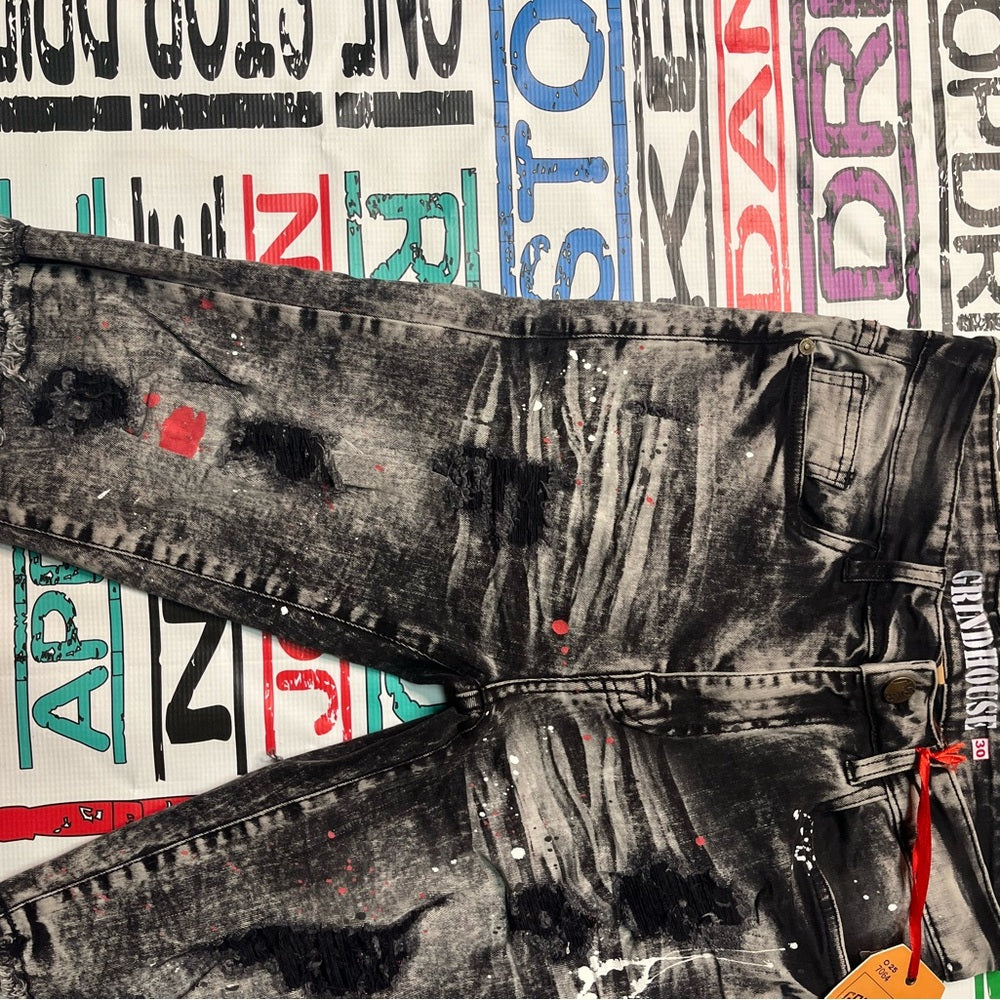 Sz 30 paint splash denim jean shorts