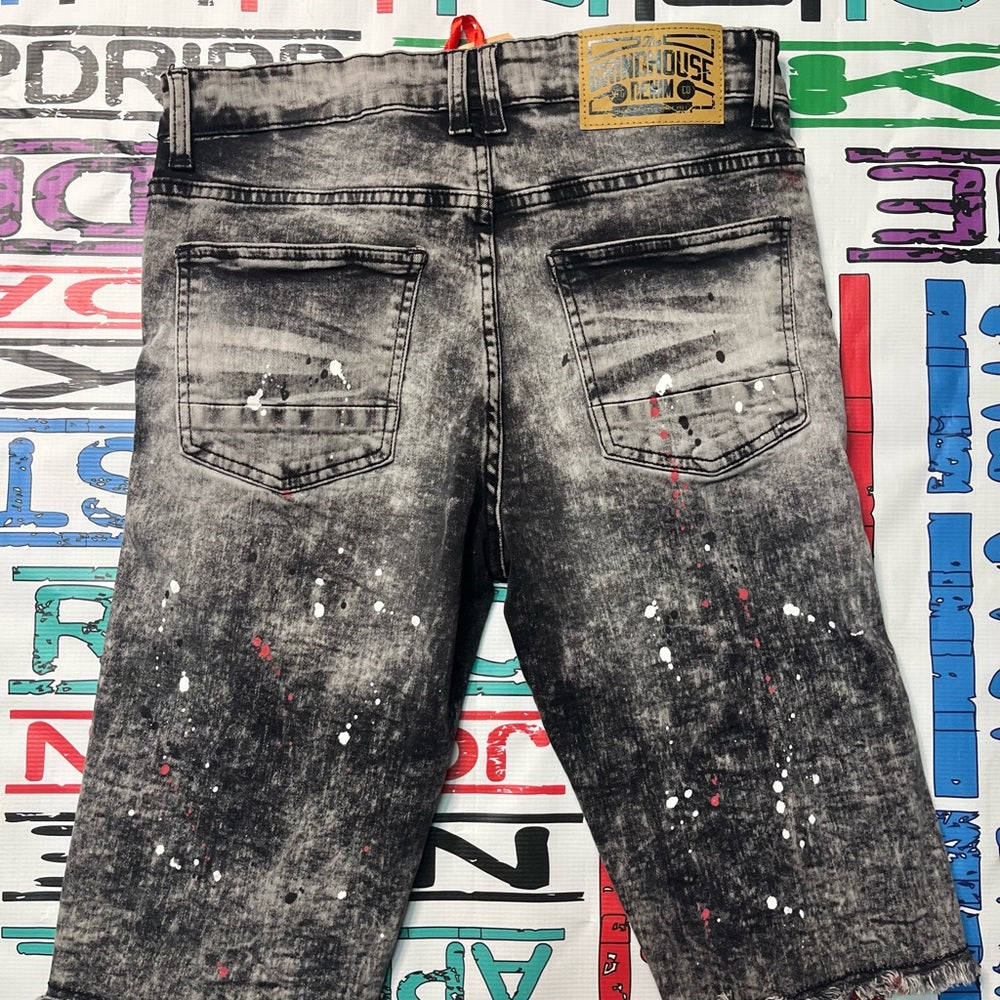 Sz 30 paint splash denim jean shorts