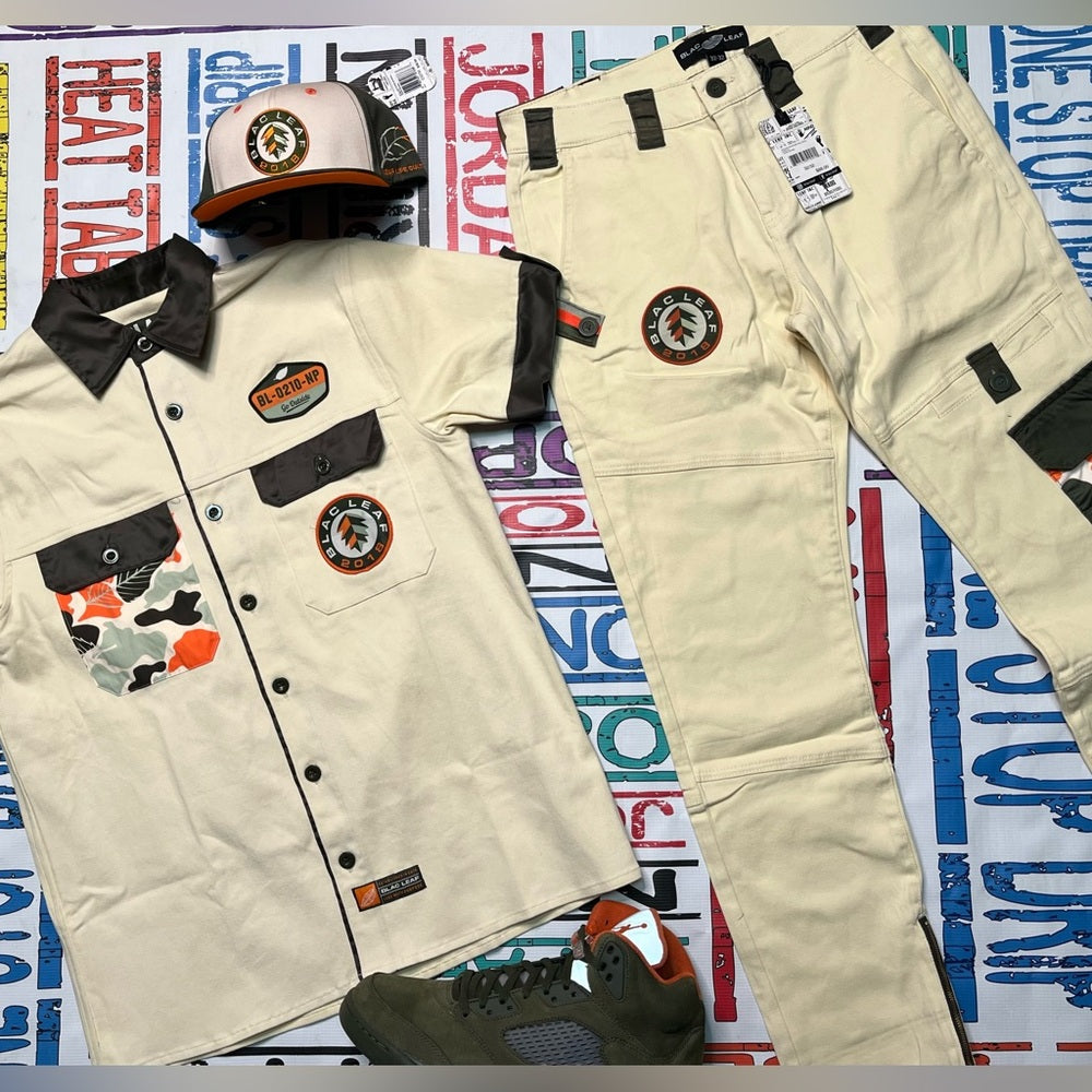 Blac Leaf 2 piece set polo button down muti colors