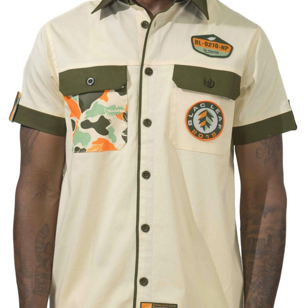 Blac Leaf 2 piece set polo button down muti colors