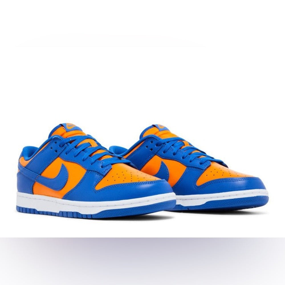 Sz 9.5 Nike Dunk Low Retro sneakers in blue and orange