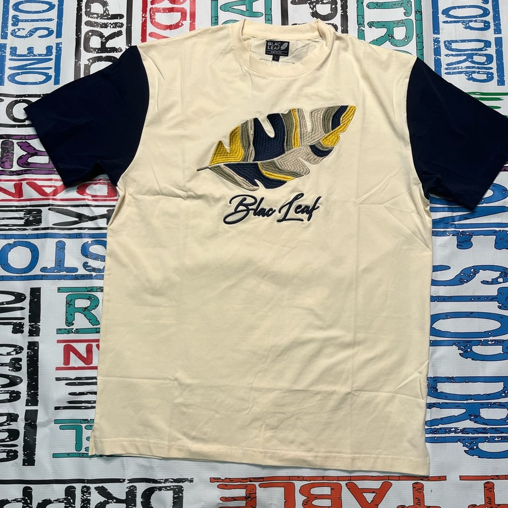 Black leaf logo tee Sz various