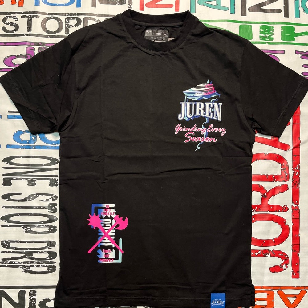 Juren stitched graphic tee Sz various