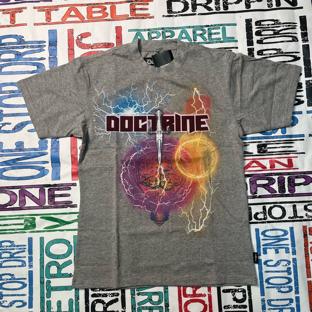 Doctrine logo tee gray Sz Various