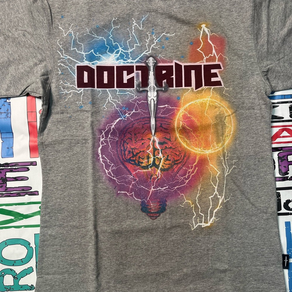 Doctrine logo tee gray Sz Various