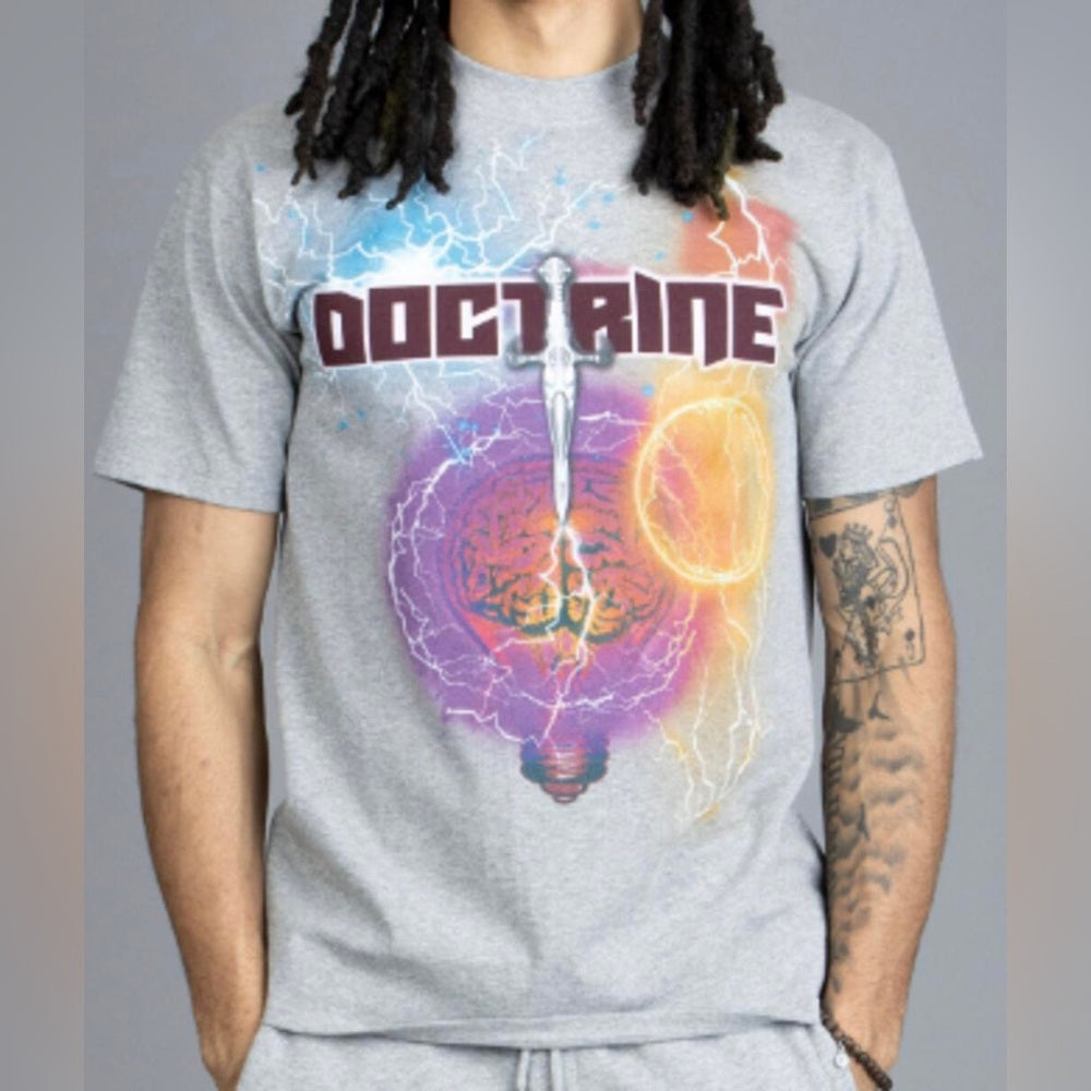 Doctrine logo tee gray Sz Various