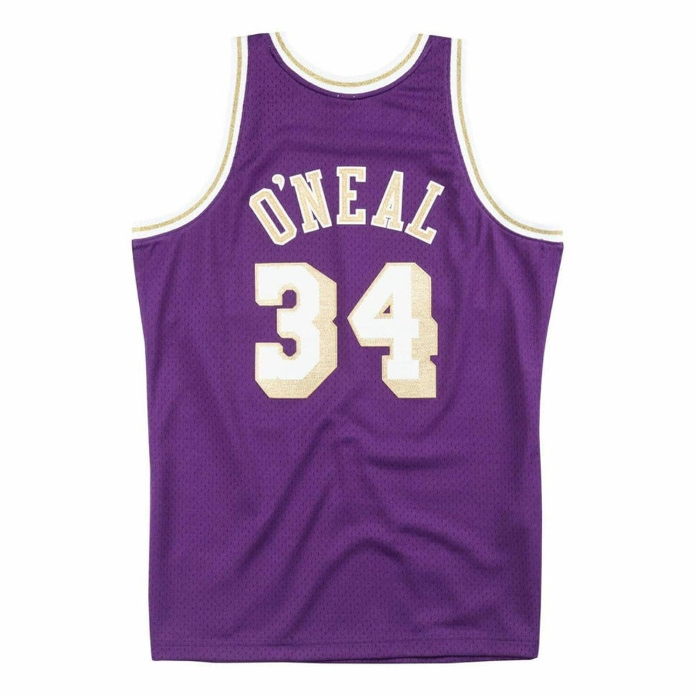 Sz 3xl Mens Mitchell & Ness NBA CNY Swingman Jersey Lakers 96 Shaquille O'Neal