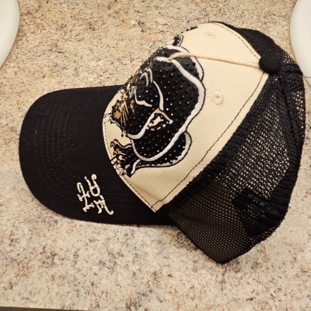 Men's Rhinestone Panther Trucker Hat
