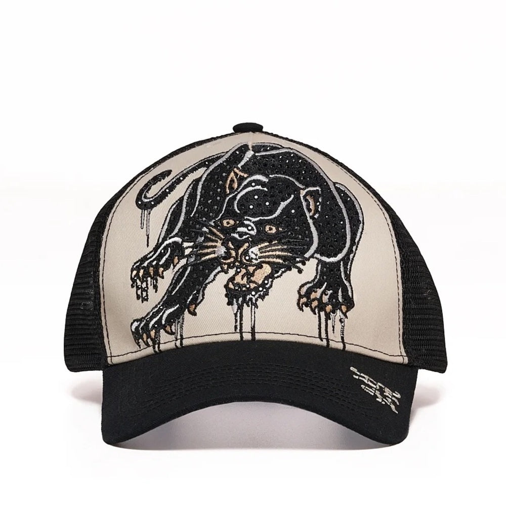 Men's Rhinestone Panther Trucker Hat