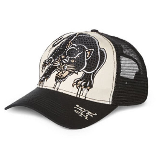 Men's Rhinestone Panther Trucker Hat