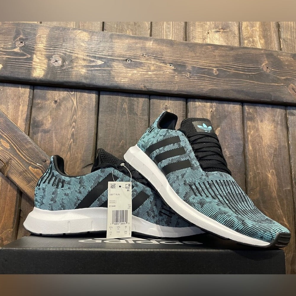 Adidas Swift Run Men's Shoes Mint-Core Black-Cloud White EE4440 size 11.5