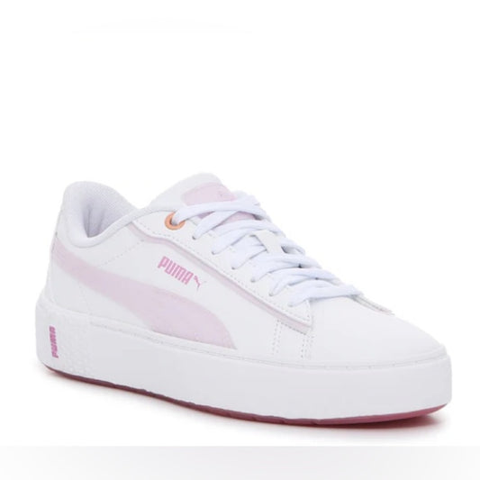 Puma lows white/ pink sz 8 womens