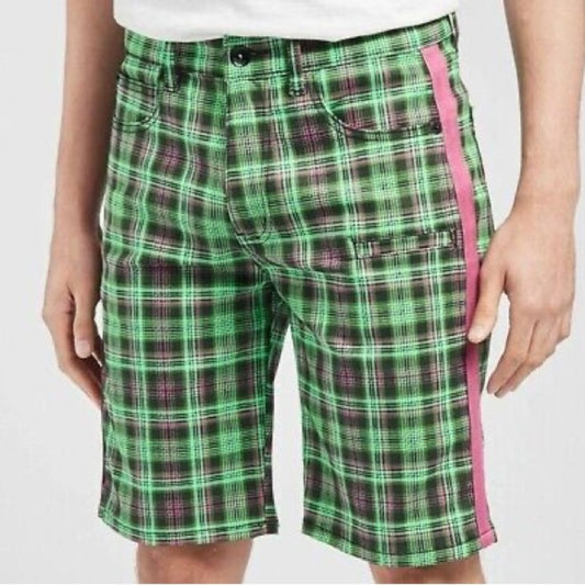Plaid green casual shorts Sz Various