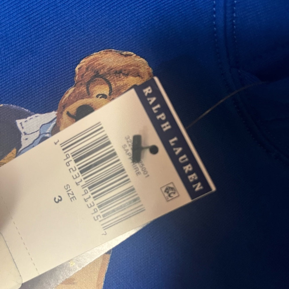 Polo Bear Fleece Hoodie blue kids Sz various