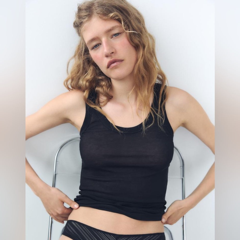 COTTON TANK TOP zara sz Small