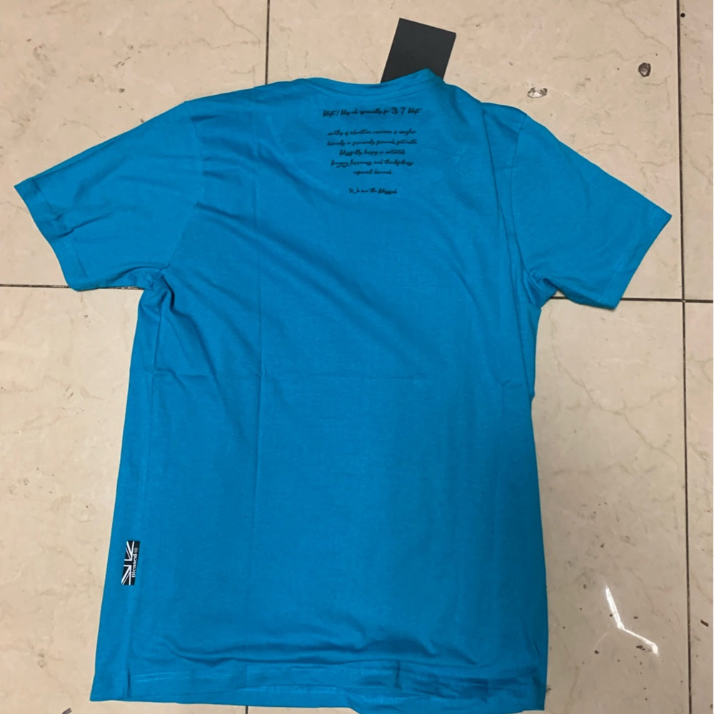 Blessed graphic tee Sz medium blue