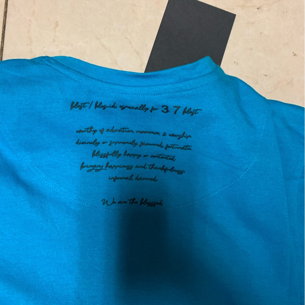 Blessed graphic tee Sz medium blue