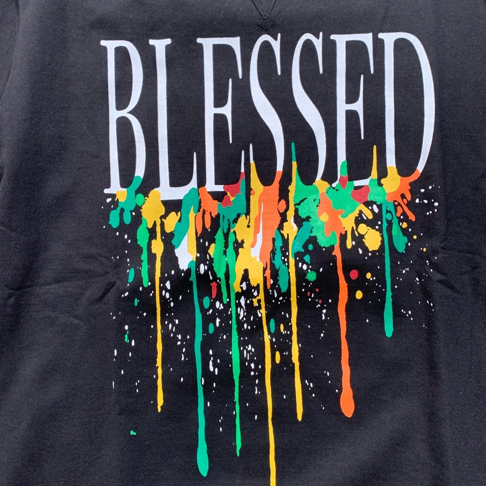 Blessed long sleeve graphic paint tee