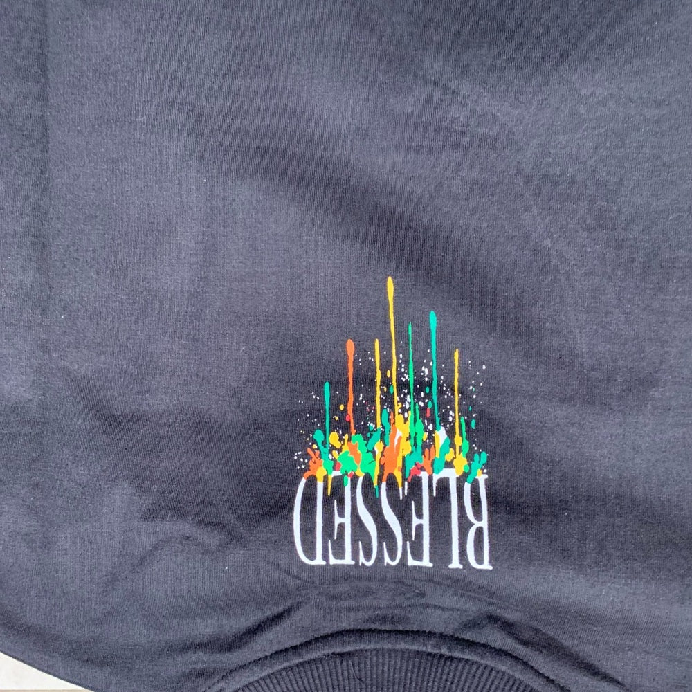 Blessed long sleeve graphic paint tee