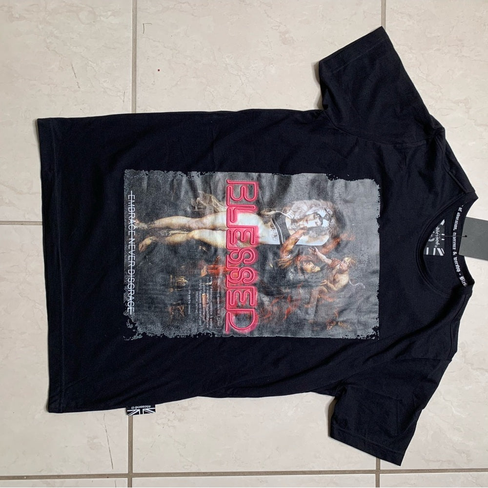 Black graphic tee Sz M blessed brand