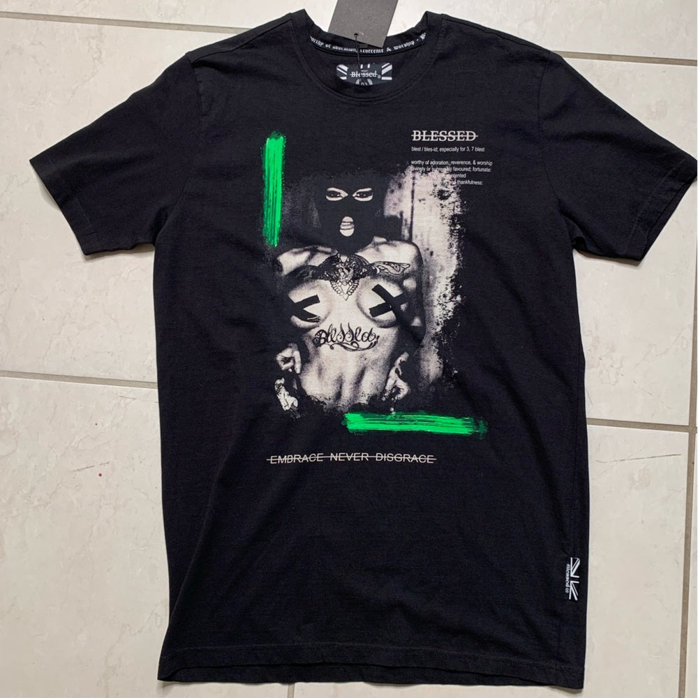 Blessed graphic tee Sz medium black