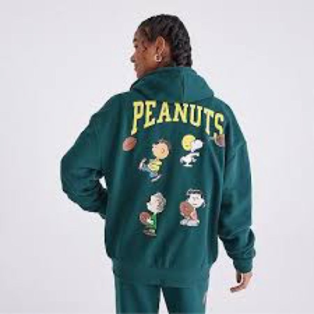 Green Hoodie with Cartoon Patch