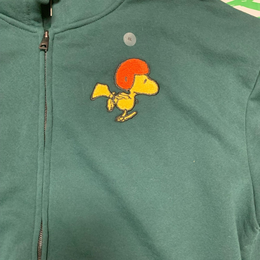 Green Hoodie with Cartoon Patch