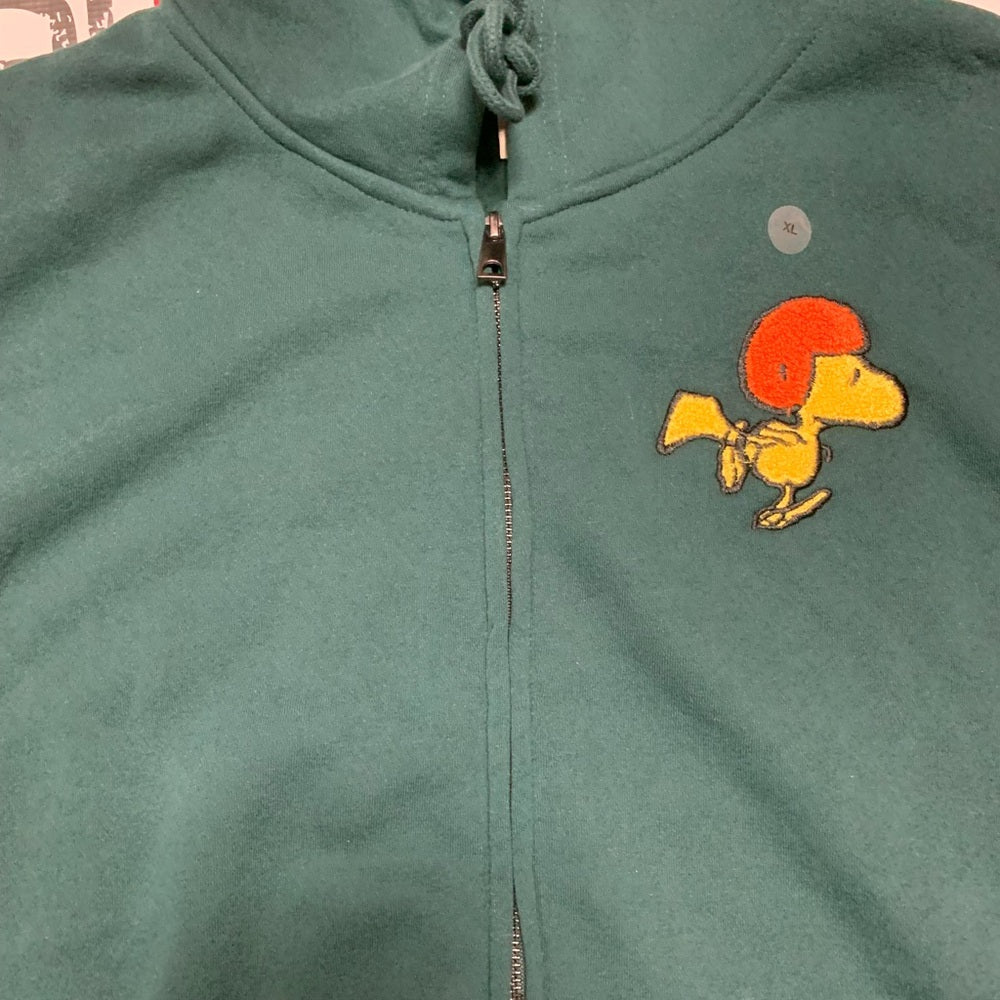 Green Hoodie with Cartoon Patch