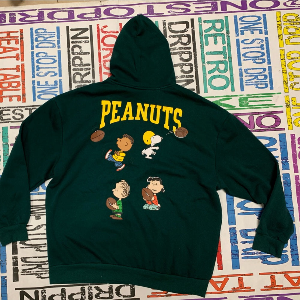 Green Hoodie with Cartoon Patch