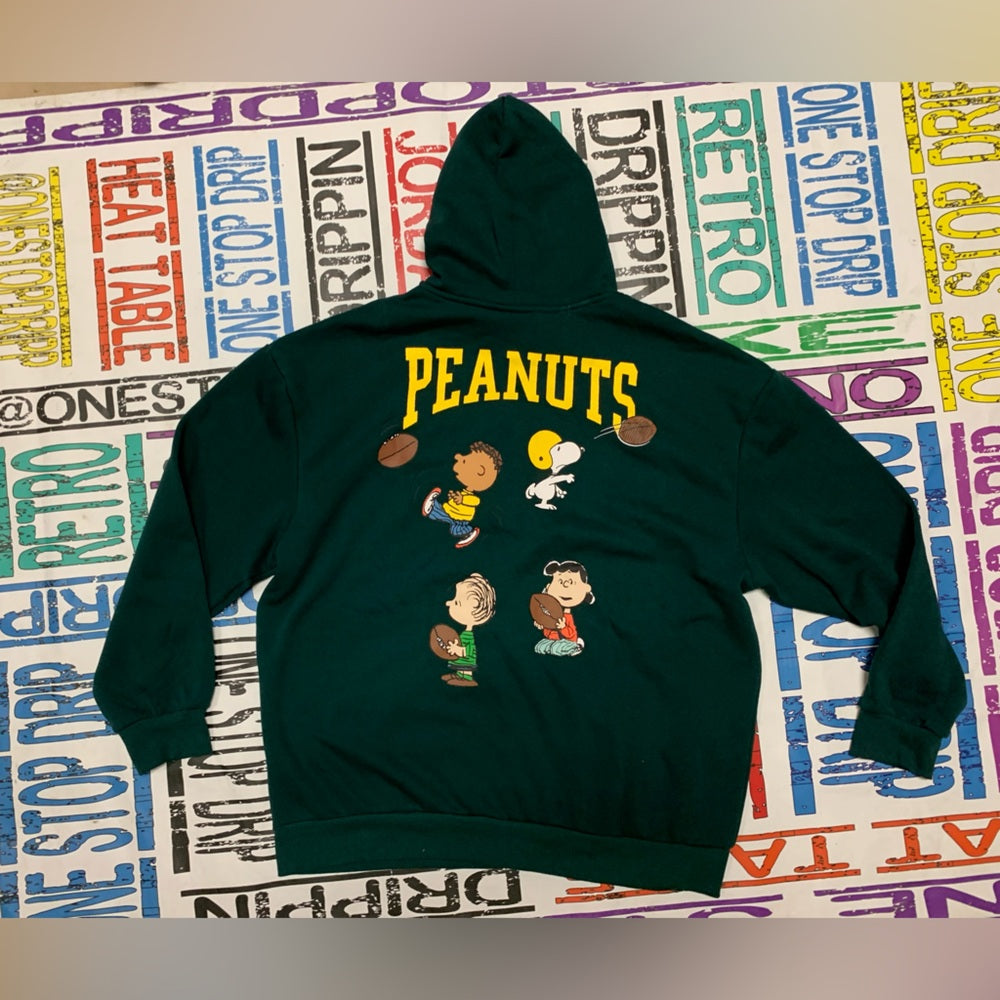 Green Hoodie with Cartoon Patch