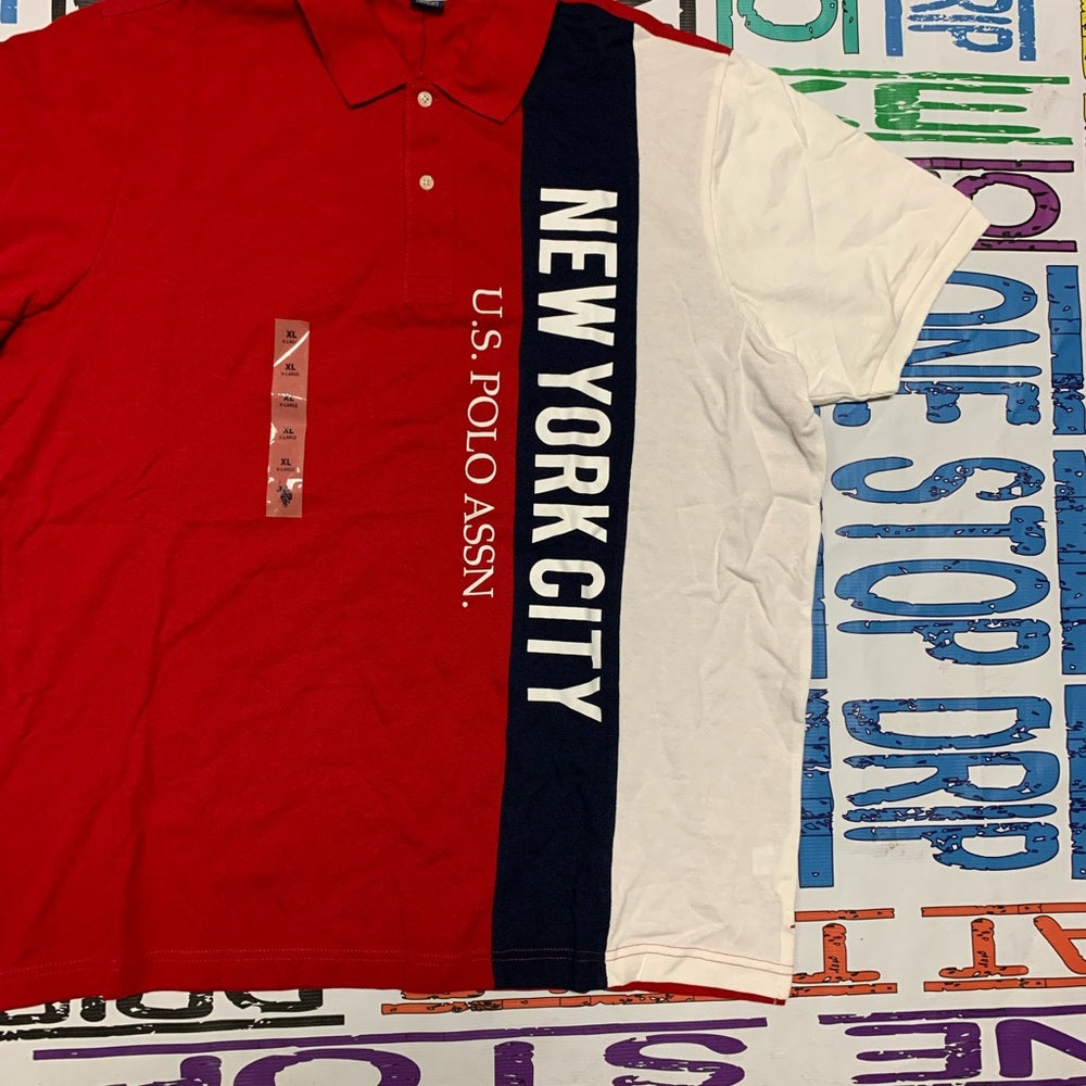 U.S. Polo Assn. Red and White Men's Polo Shirt Sz Xl